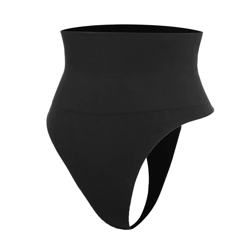 Plus Size High Waist Tummy Control Thong Shapewear Panties Seamless Slimming Underwear Belly Shaping Cincher Brief Body Shaper